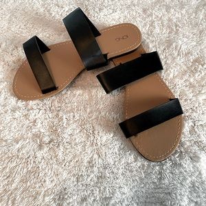 Icing Black Flat Sandal